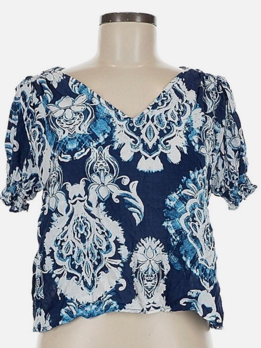 Haute Hippie Women Blue Short Sleeve Blouse XL